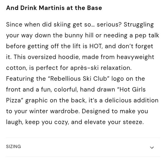 Raw & Rebellious Ski Club "Hot Girls Pizza” Hoodie - Picture 3 of 10